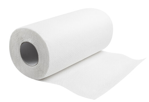 White paper towel roll cut out