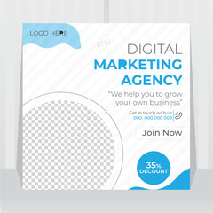 creative business Digital marketing agency promotion social media post template. and Vector illustrator
