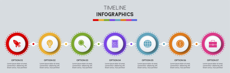 Infographics design template and icons with 8 options or 8 steps