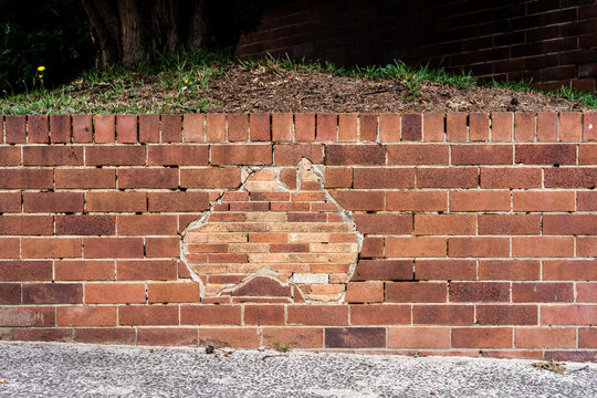 map of australia in brick wall, minus tasmania