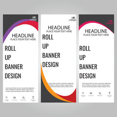 Rol Up Banner  template Design