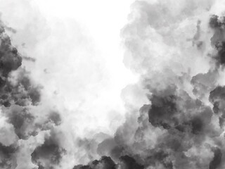 Black smoke on a transparent background, used for various graphic elements or photo editing.