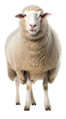 sheep standing , isolated on transparent background cutout , generative ai