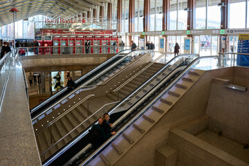 Fototapeta na wymiar The hall of Termini railway station in Rome, Italy