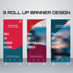 Roll-up Banner Template Design: Eye-catching and versatile design for promotional displays. 