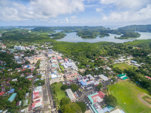 Koror Town in Palau Island. Micronesia, Cityscape in Background.