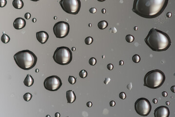 Water drops on shower glass. Macro