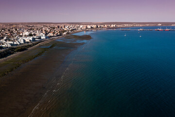 Puerto Madryn City, entrance portal to the Peninsula Valdes natural reserve, World Heritage Site, Patagonia, Argentina.