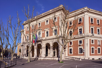 Palace seat of the Italian ministry of infrastructure and transport in Rome, Italy - obrazy, fototapety, plakaty