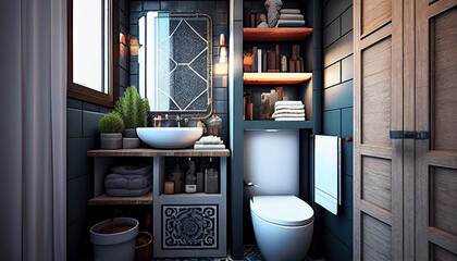 Tiny Bathroom, Big Style Design Ideas for Small Spaces Generative Ai