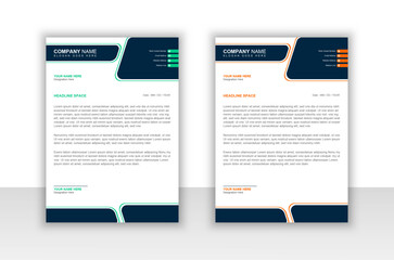 Attractive or modern corporate business letterhead design template with two color variations.