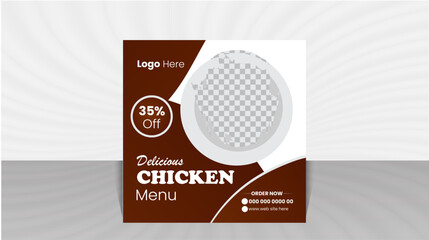 Fototapeta premium Editable Pizza social media post template Design, Junk Food, Burger, Chicken, Restaurant Flyer Template Design. Food Social Media Post Template