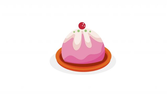 gulab jamun dessert in dish animation