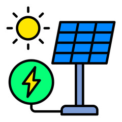 Solar Panel Filled Line Icon