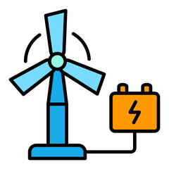 Eolic Energy Filled Line Icon