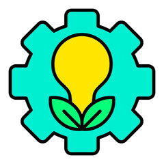 Green Technology Filled Line Icon