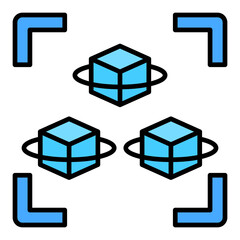 Cubes Filled Line Icon