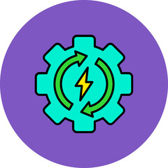 Energy Management Multicolor Circle Filled Line Icon