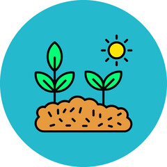 Plantation Multicolor Circle Filled Line Icon