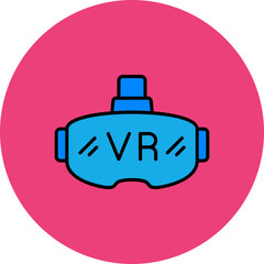 Vr Glasses Multicolor Circle Filled Line Icon
