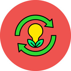 Renewable Multicolor Circle Filled Line Icon