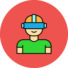 User Multicolor Circle Filled Line Icon