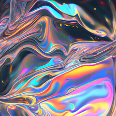 Trendy Texture Neon Holographic Glass