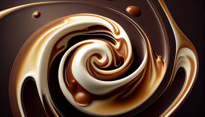 Delicious vanilla cream and chocolate dessert - made with generative AI tools