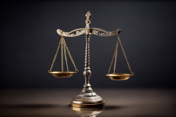 Scales of Justice. Law concept of Judiciary, Jurisprudence and Justice - Ai generative
