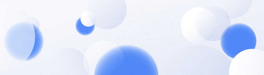 Abstract soft light with white and blue bubble ball background. Trendy minimal design. Vector illustration
