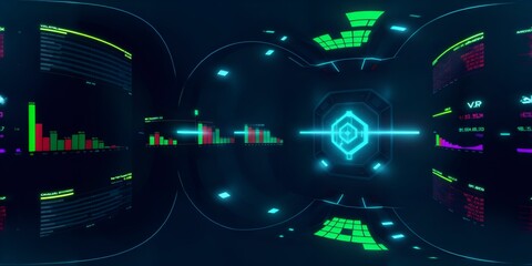 futuristic background illuminated by neon lights