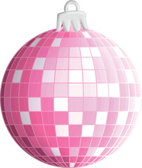 Pink Glitter Party Ball New Year Disco Party illustration isolated Clipart for celebration design, planner sticker, pattern, background, invitations, greeting cards, sublimation.