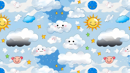 Sky Cartoon, Generative Ai.