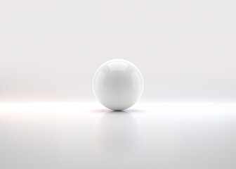 Fototapeta na wymiar White sphere with shadow. Ball. 3D render