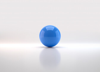 Blue sphere with shadow. Ball. 3D render