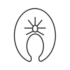 Outline illustration of a red fish icon
