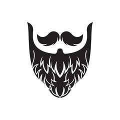 Beard icon logo and mustache vector