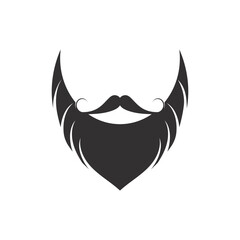 Beard icon logo and mustache vector