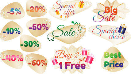 Abstract sale stickers
