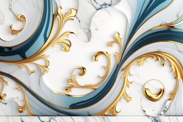 Luxury white and blue marble
