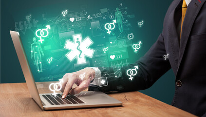 hand browsing on the internet for medical issues