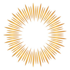 金色風の集中線のフレーム素材