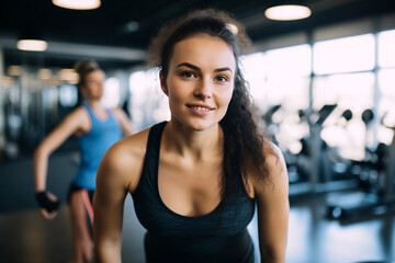 Fototapeta premium Women Fitness, gym ai generative