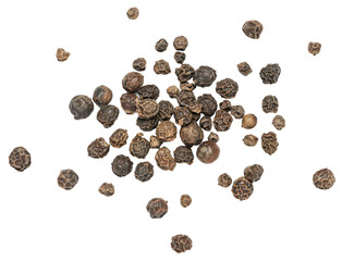 Black pepper isolated on white or transparent background
