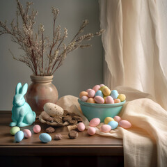 Obraz na płótnie Canvas Easter theme with Easter eggs