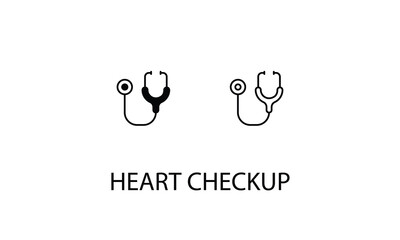 Heart checkup double icon design stock illustration