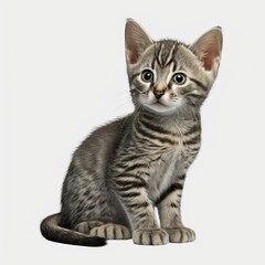 Obraz premium Cute Baby American Shorthair on White Background