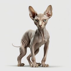 Adorable Baby Sphynx Cat on White Background