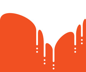 orange paint on a white background, flowing and spilled paint on the wall, colorful materials store