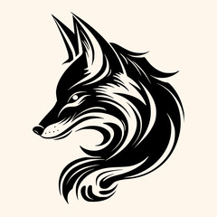 Fox vector for logo or icon, drawing Elegant minimalist style,abstract style Illustration